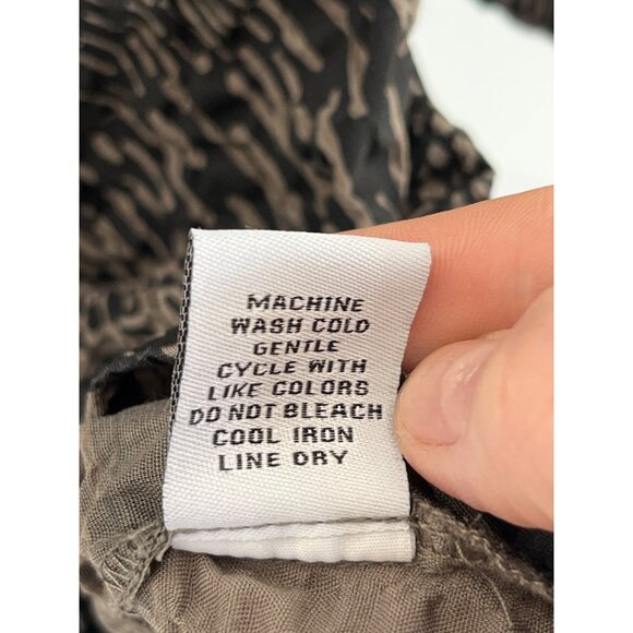 Habitat Lagenlook Black Brown Button Front Long Sleeve Tunic Size Small - Picture 7 of 9